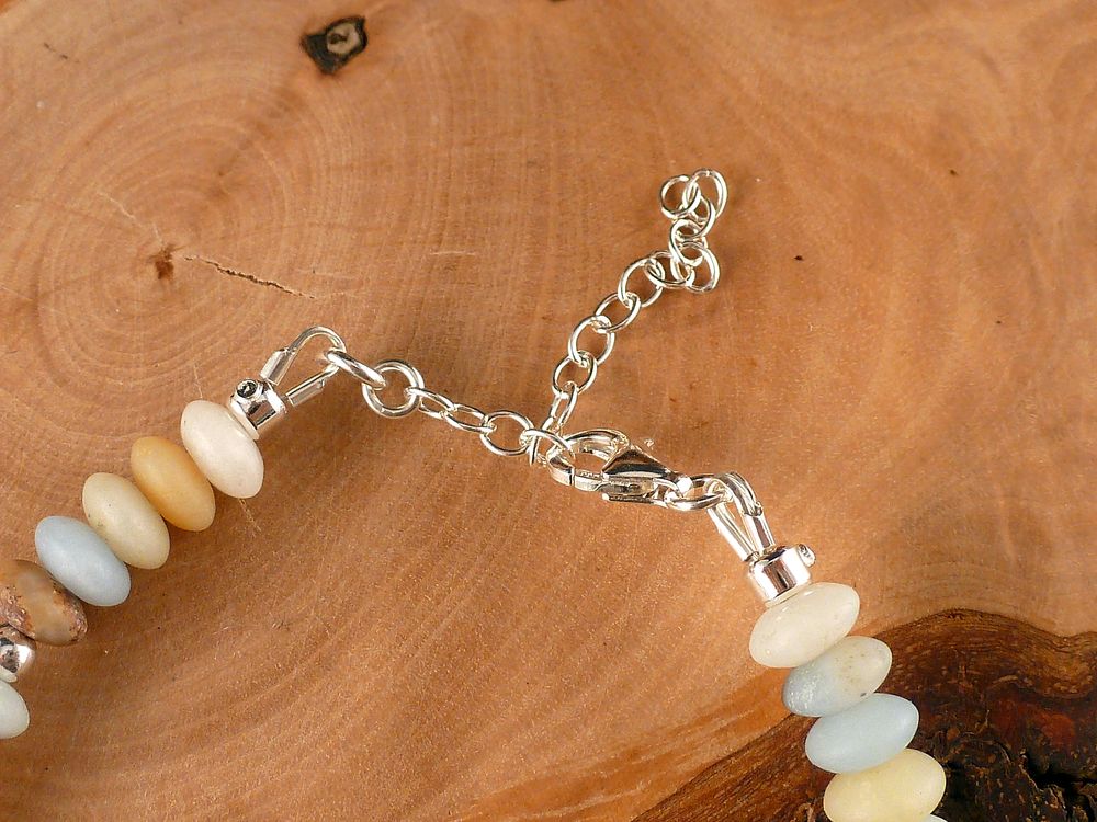 Kette 925 Silber Edelstein Andenopal – Bild 6