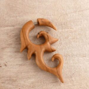 Fake Ohrstecker Holz