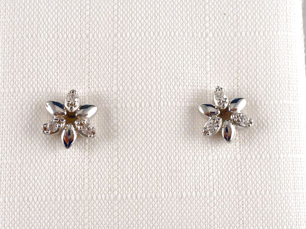 Ohrstecker 925 Silber Blume – Bild 3