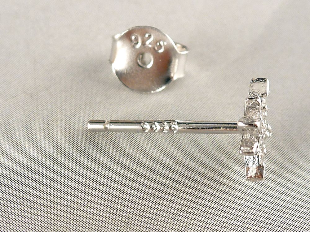 Ohrstecker 925 Silber Stern mit Zirkonia – Bild 2