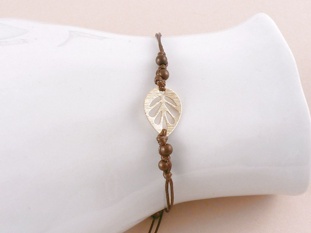 Armband mit Blatt vergoldet