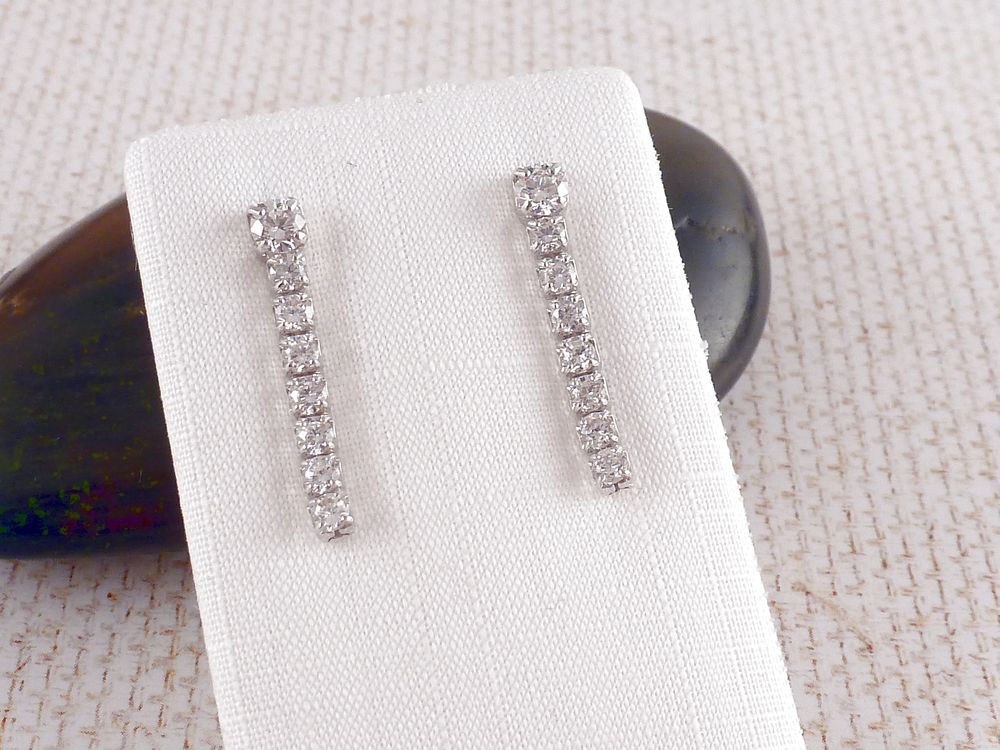 Ohrstecker 925 Silber lang mit Zirkonia