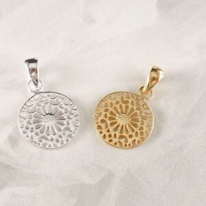 Anhänger 925 Sterling Silber Mandala vergoldet