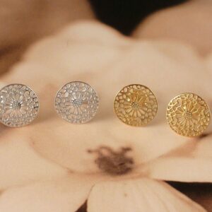 Ohrringe 925 Silber durchbrochen mit Muster