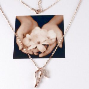 Kette 925 Silber rosegold mit Flügel