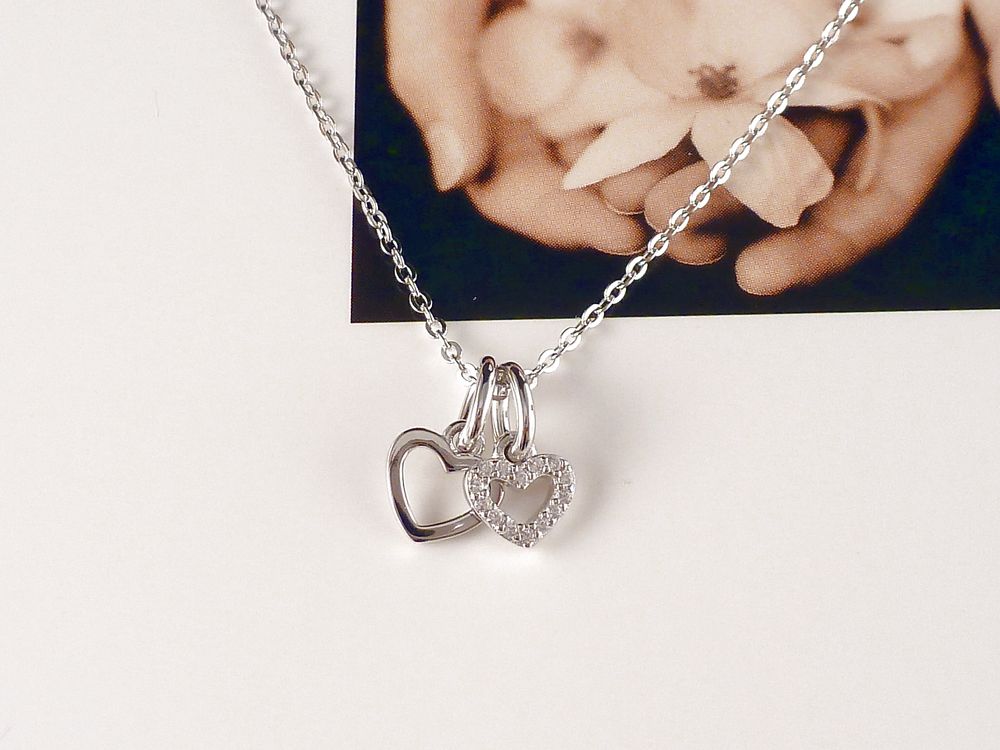 Kette 925 Silber mit Herzen – Bild 5