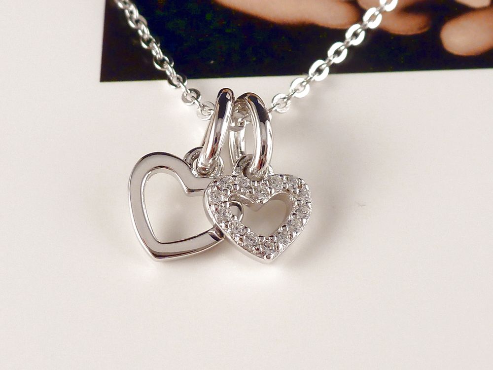 Kette 925 Silber mit Herzen – Bild 4