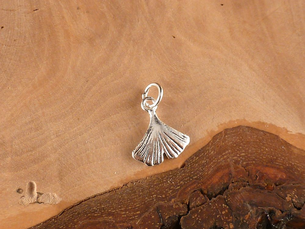 Anhänger 925 Silber Ginkgo Blatt klein
