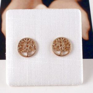 Ohrstecker 925 Silber vergoldet Baum