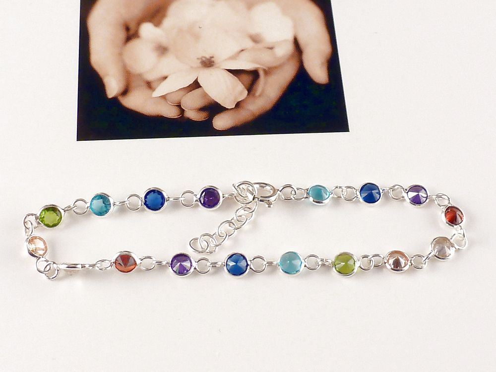 Armband 925 Silber mit Zirkonia bunt – Bild 7