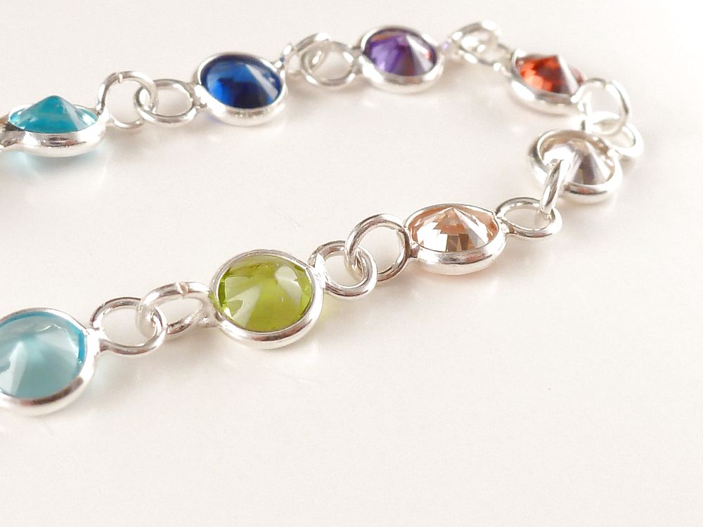 Armband 925 Silber mit Zirkonia bunt – Bild 6