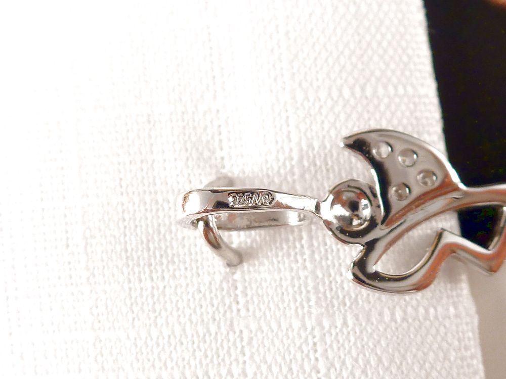 Anhänger 925 Silber kleiner Engel mit Zirkonia – Bild 3