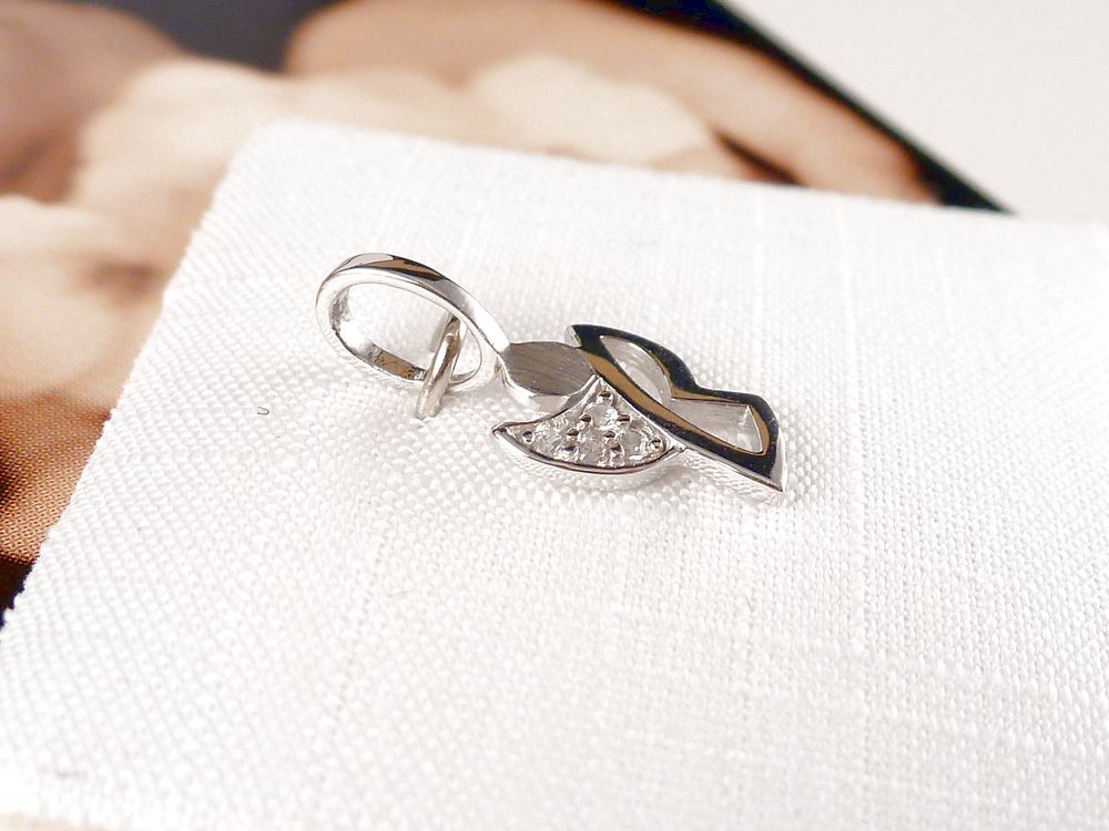Anhänger 925 Silber kleiner Engel mit Zirkonia – Bild 2