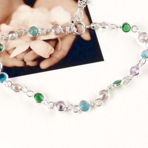 Armband 925 Silber mit Zirkonia bunt