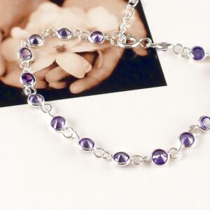 Armband 925 Silber mit Zirkonia lila