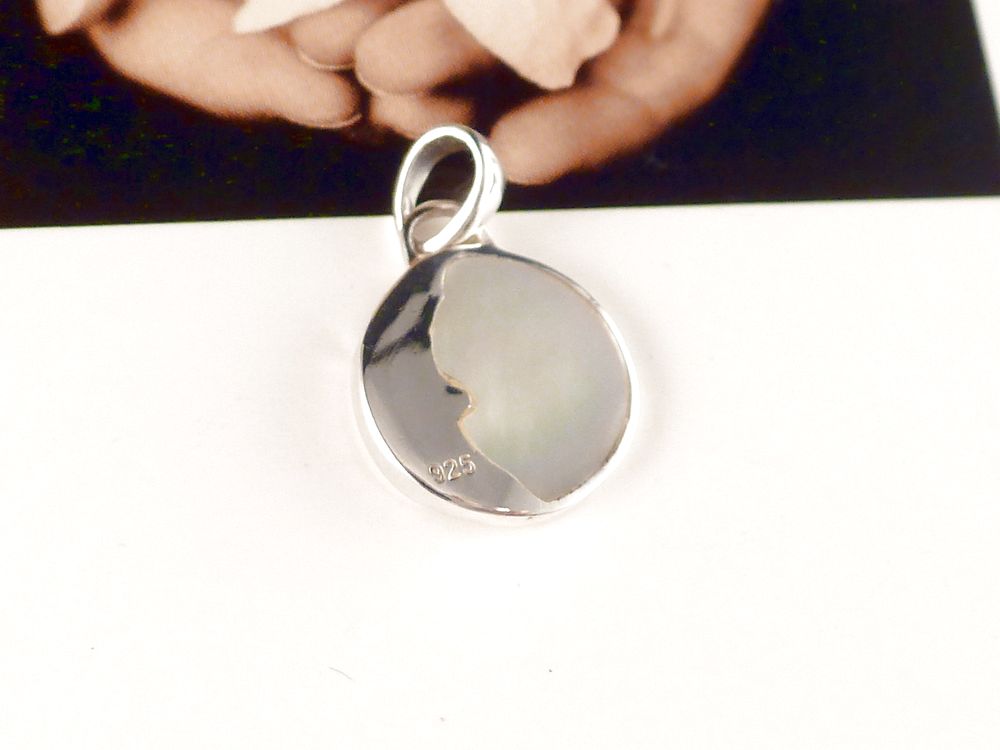 Anhänger 925 Silber mit Perlmutt Paua Muschel Sonne und Mond – Bild 2