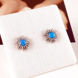 Ohrstecker 925 Silber Sonne Opal