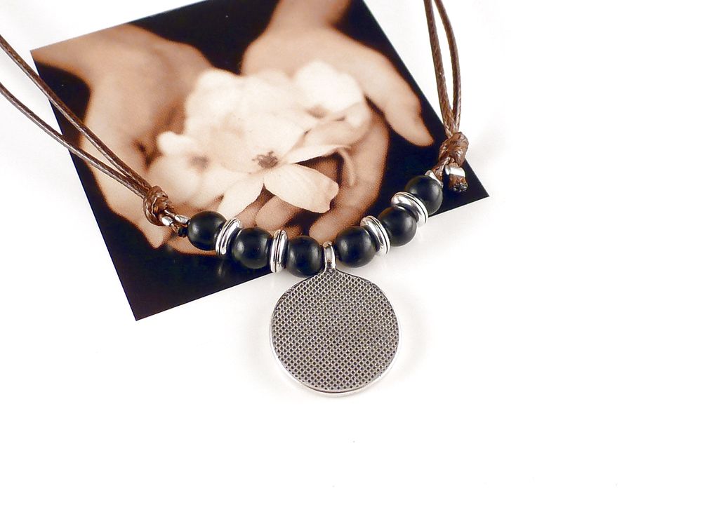 Kette Stoffband mit Anhänger Amulett – Bild 2