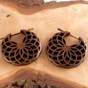 Holz Creolen Ohrringe