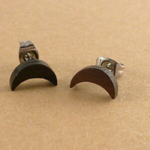Ohrstecker Holz Mond Ohrringe