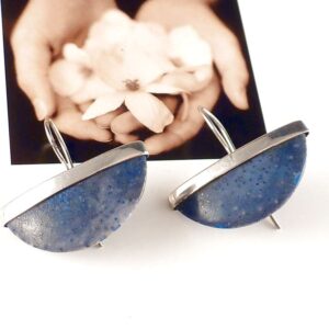 Ohrhänger 925 Silber mit Koralle Blau