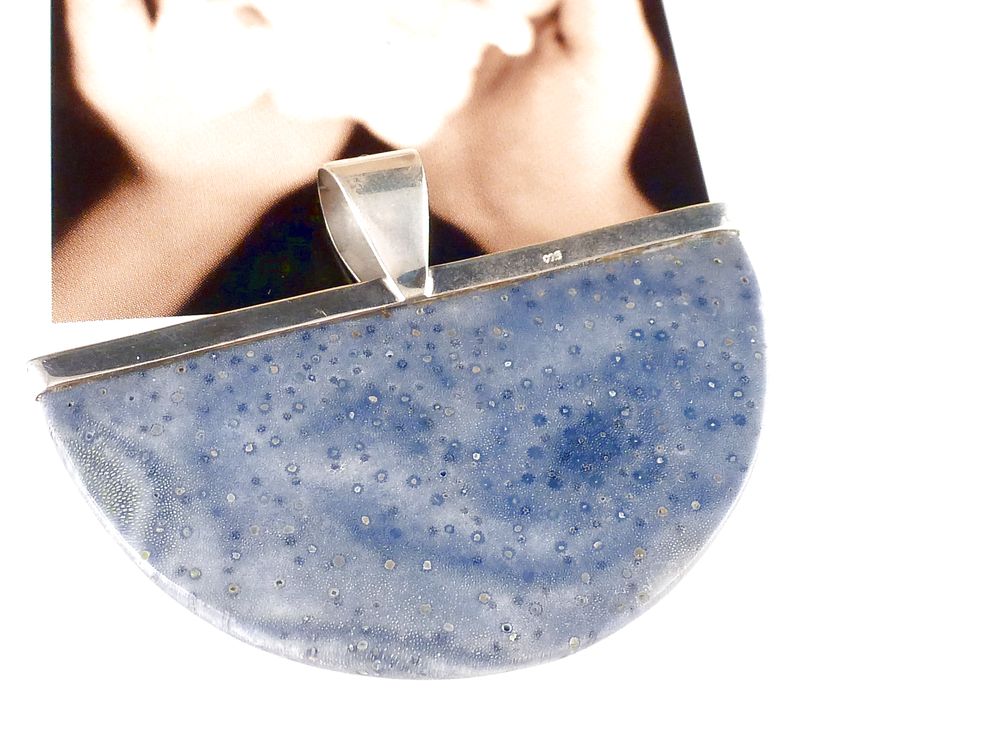 Anhänger 925 Silber mit Koralle Blau – Bild 3