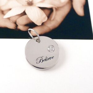 Anhänger 925 Silber Believe mit Zirkonia