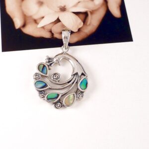 Anhänger 925 Silber Pfau mit Paua Muschel