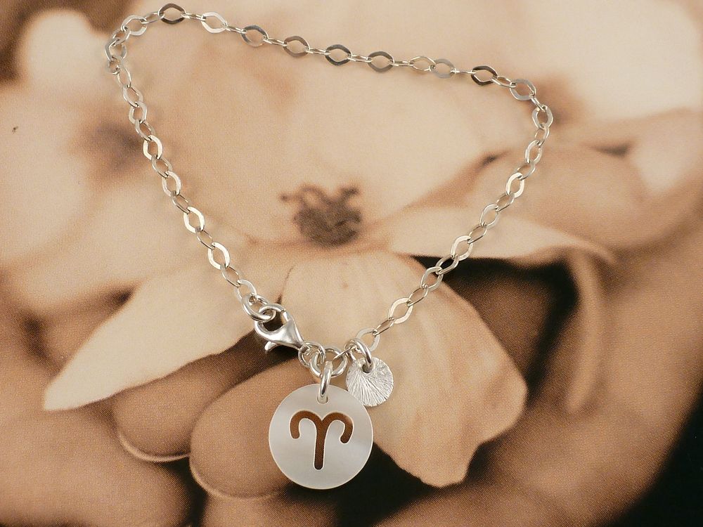 Armband 925 Silber mit Sternzeichen aus Perlmutt – Bild 2