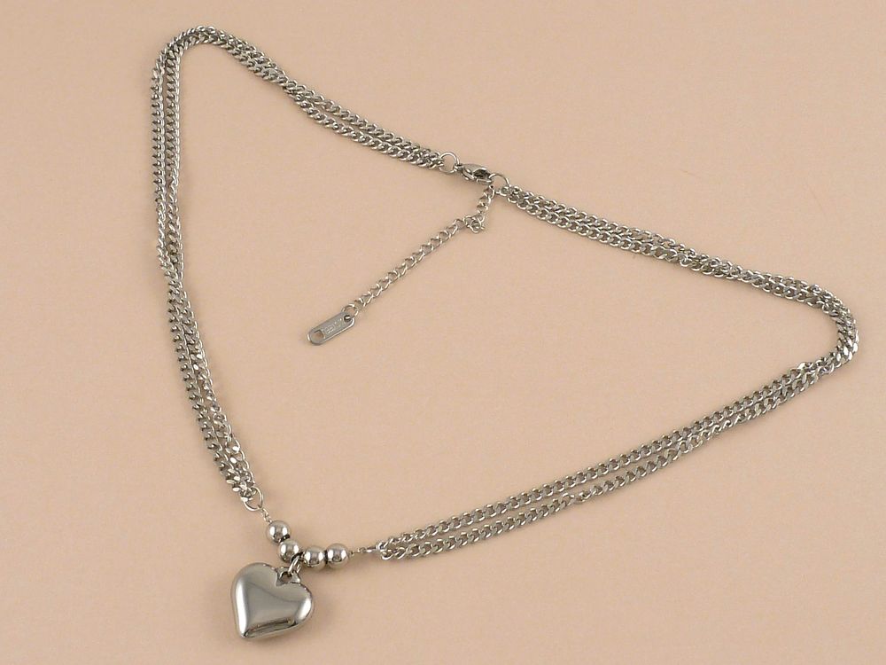 Kette Edelstahl mit Herz vergoldet – Bild 10