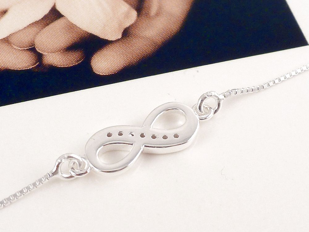 Armband 925 Sterling Silber Unendlichkeit mit Zirkonia – Bild 5