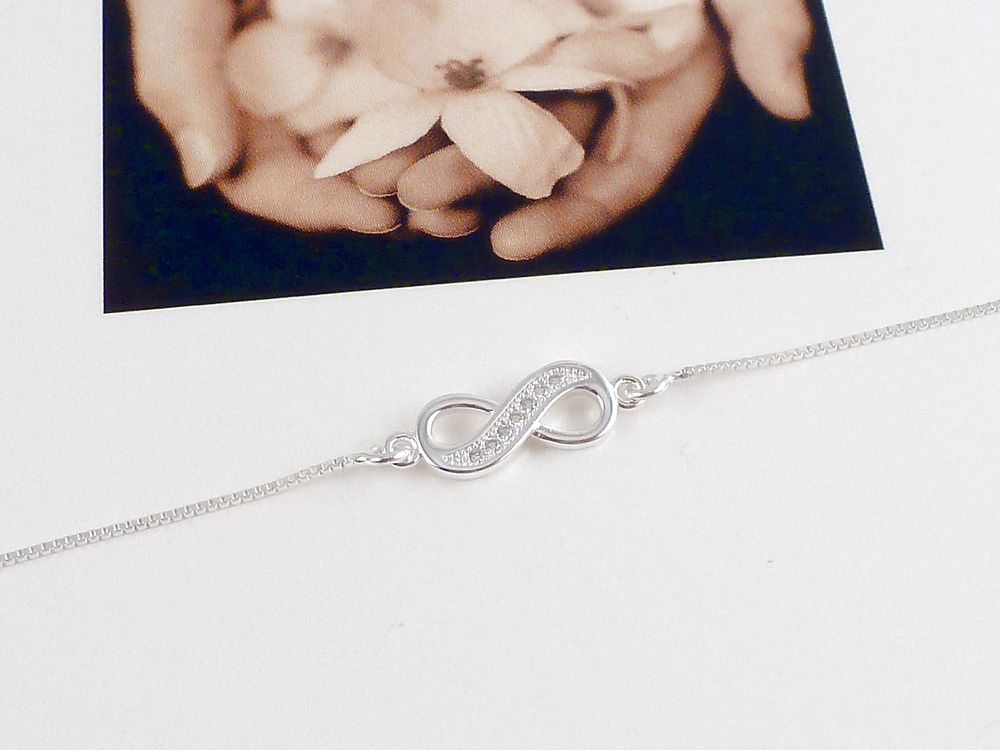 Armband 925 Sterling Silber Unendlichkeit mit Zirkonia