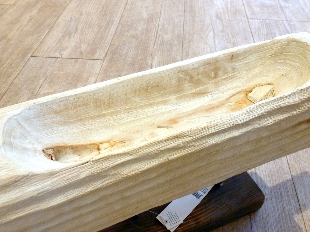 Dekoschale Holzschale mit Ständer Paulownia Holz – Bild 4