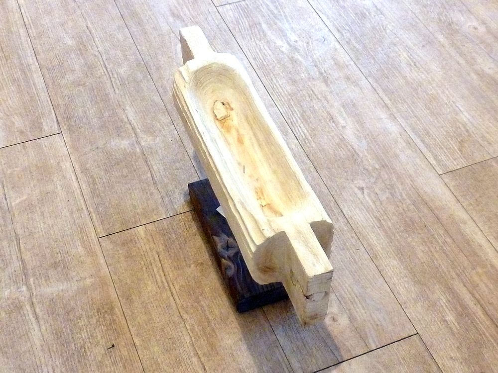 Dekoschale Holzschale mit Ständer Paulownia Holz – Bild 2