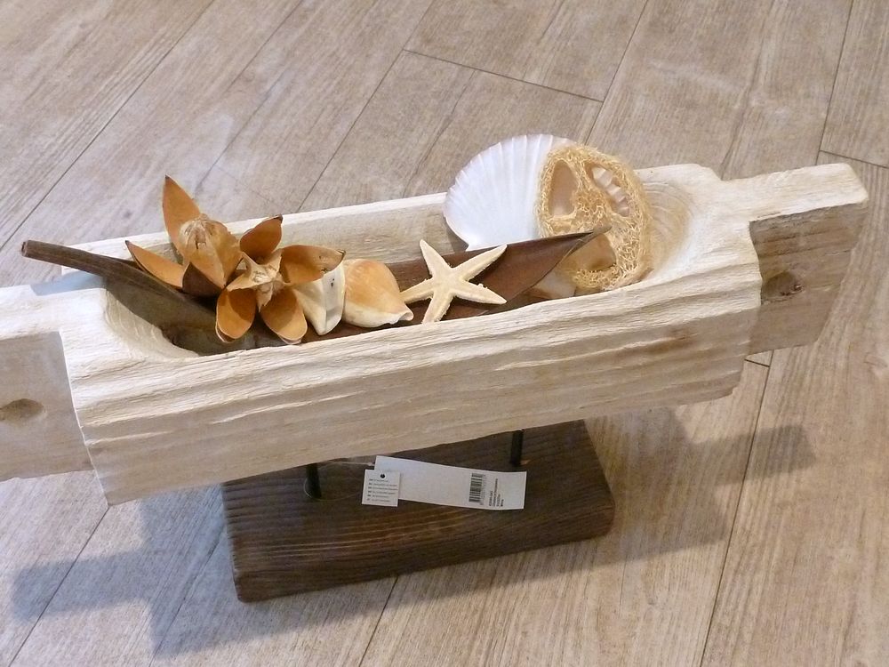 Dekoschale Holzschale mit Ständer Paulownia Holz