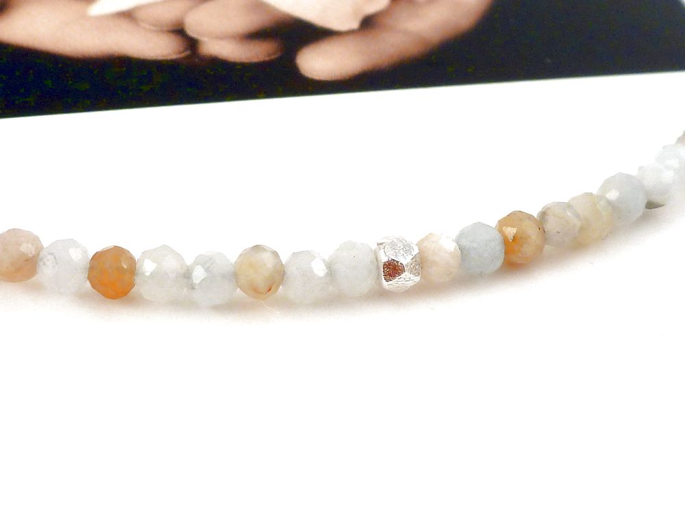 Halskette Amazonit mit 925 Silber Perlen – Bild 6