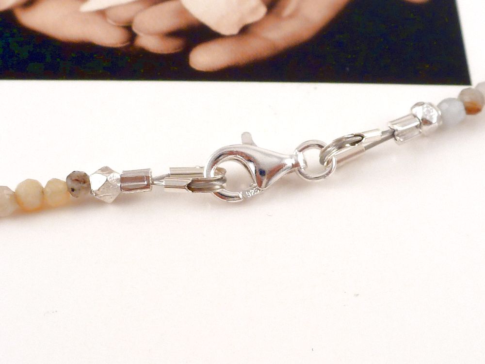 Halskette Amazonit mit 925 Silber Perlen – Bild 2