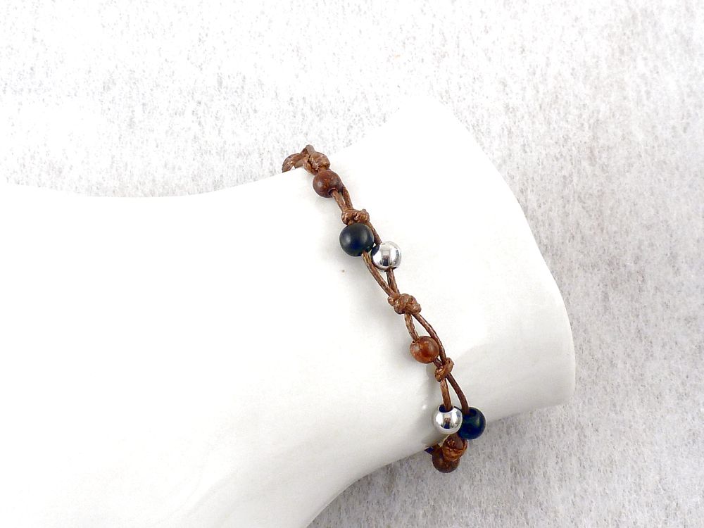 Armband mit Holzperlen verstellbar – Bild 2