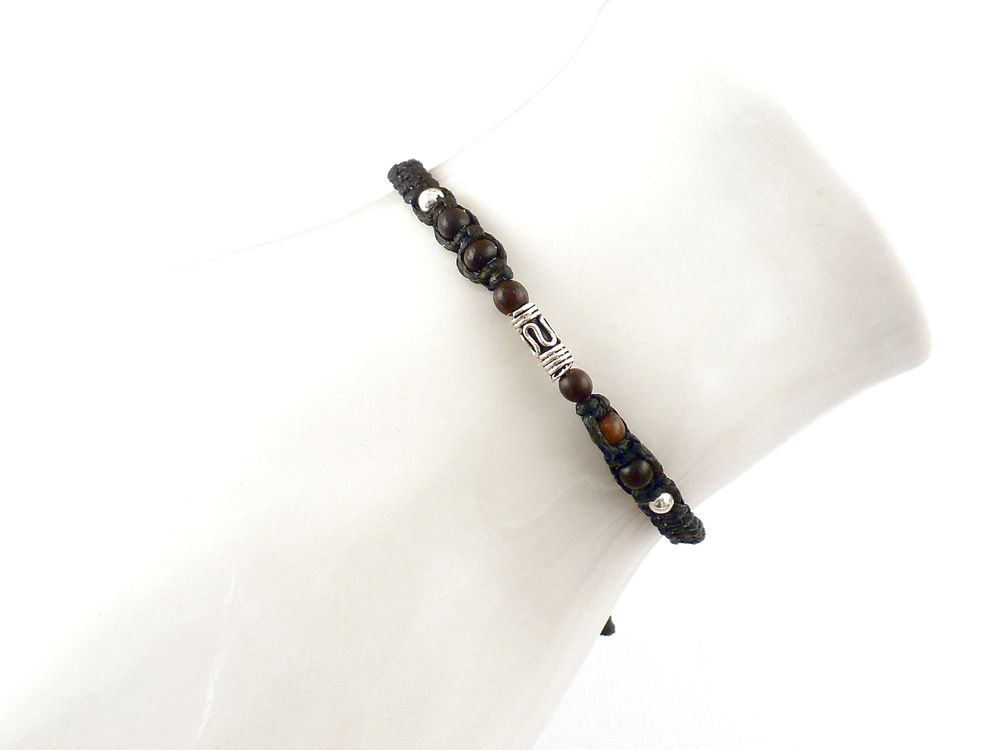 Armband Holzperlen Bali Perle 925 Silber – Bild 4