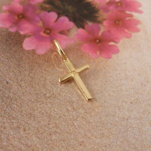 Anhänger 925 Silber Kreuz vergoldet