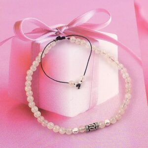 Armband Edelstein Rosenquarz verstellbar