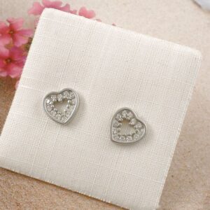 Ohrringe 925 Silber Herz mit Zirkonia