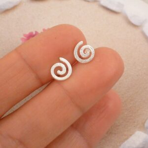 Ohrstecker 925 Silber Spirale gebürstet