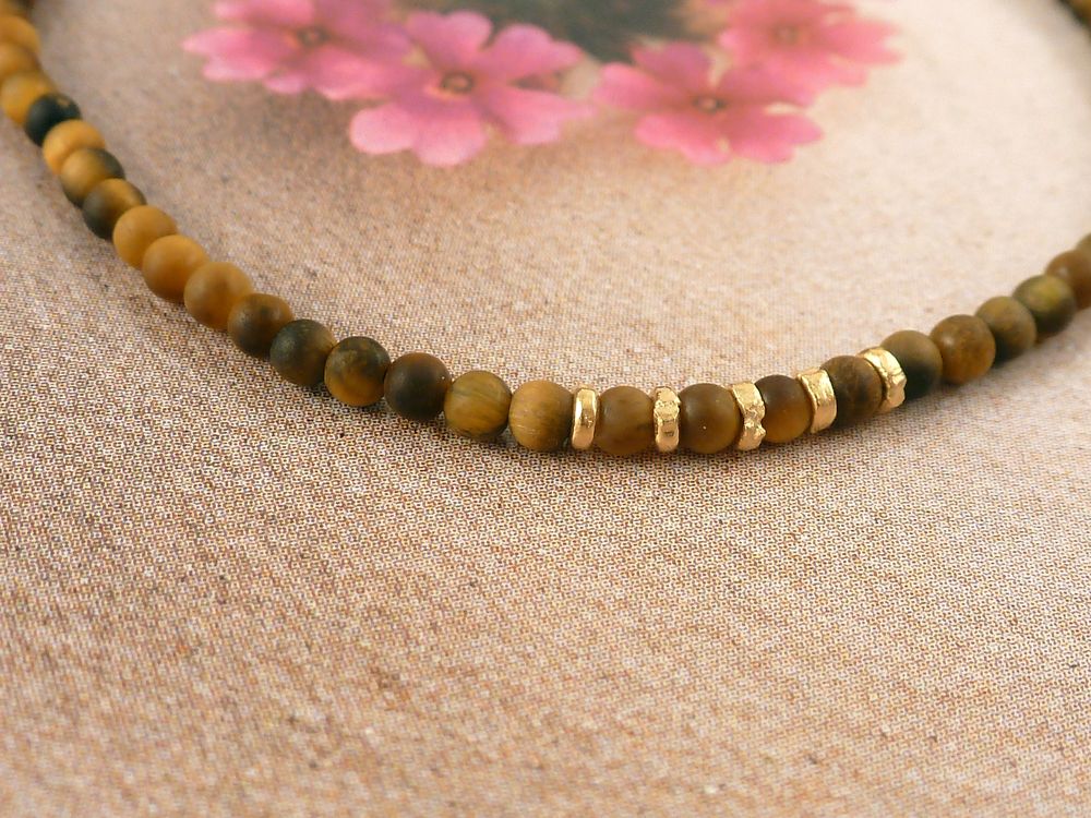 Armband Edelstein Perlen Tigerauge – Bild 6